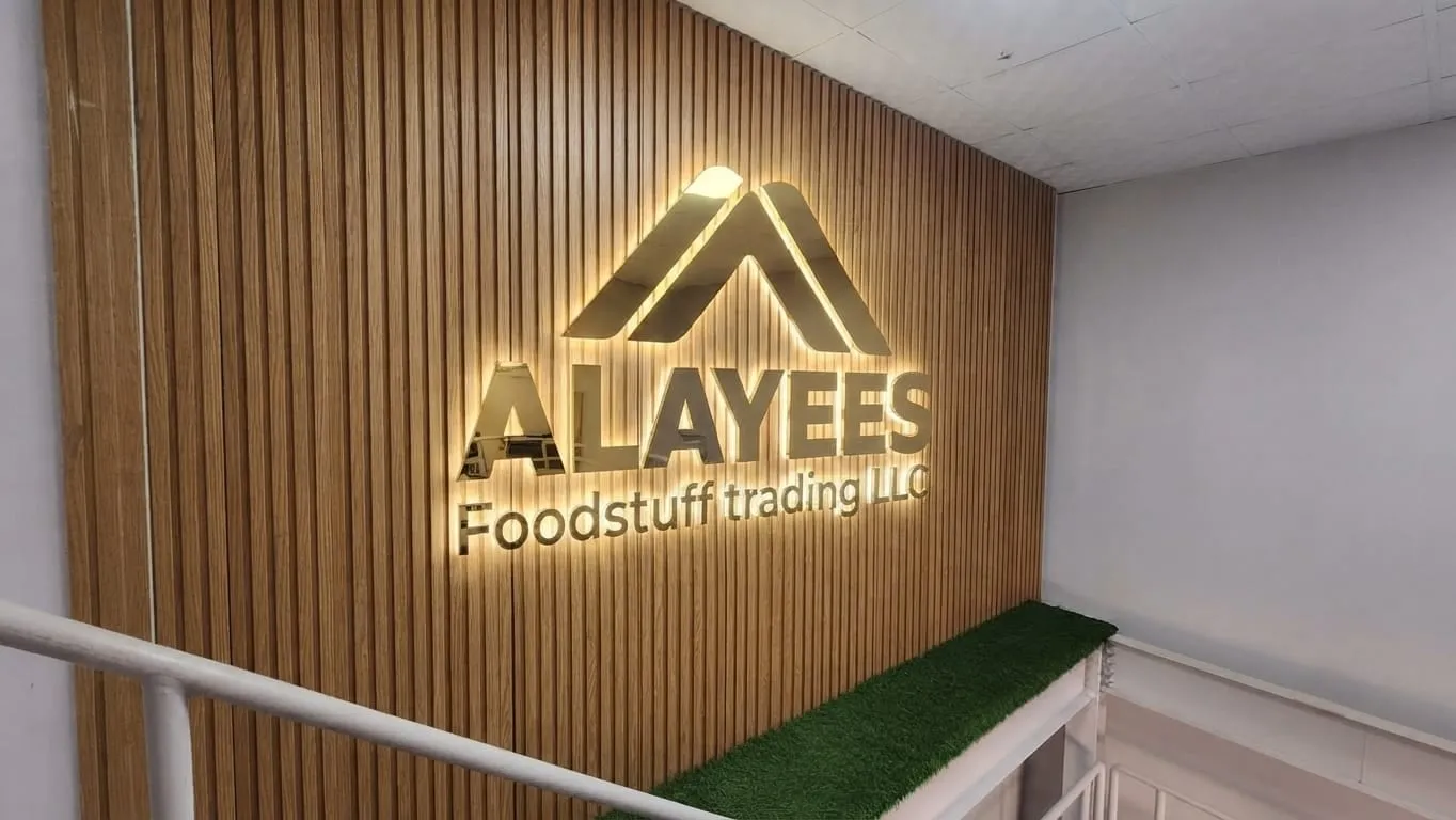3D gold mirror signage