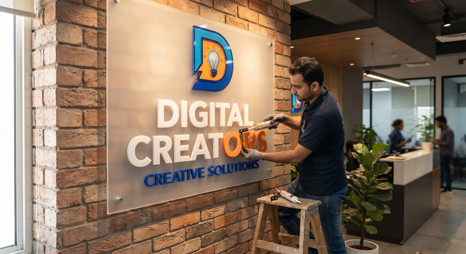 Acrylic signboard installation