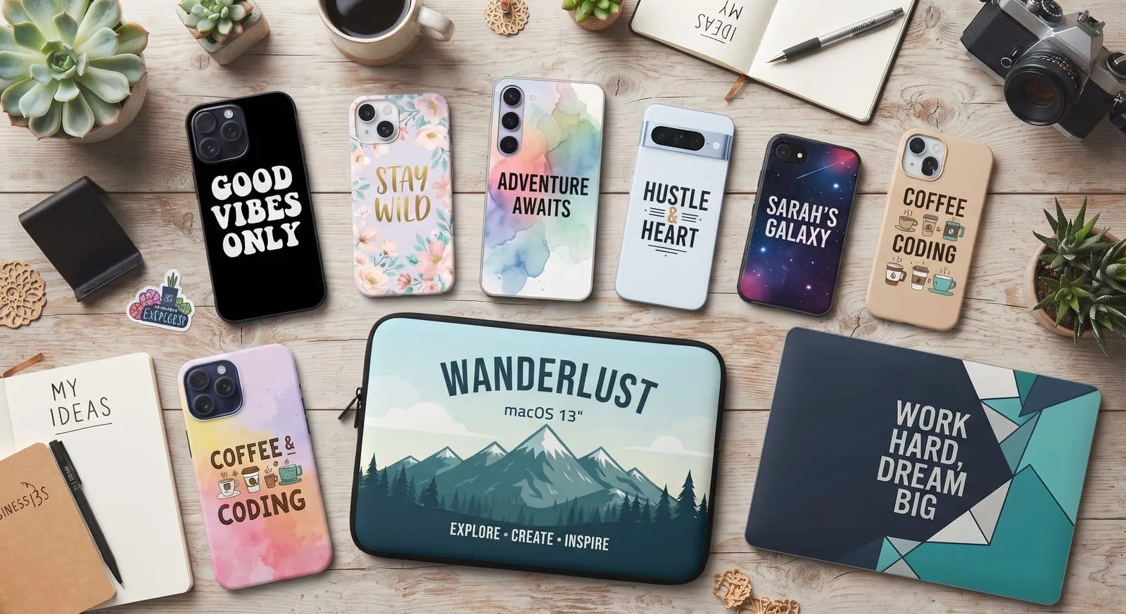 Branded phone and laptop cases