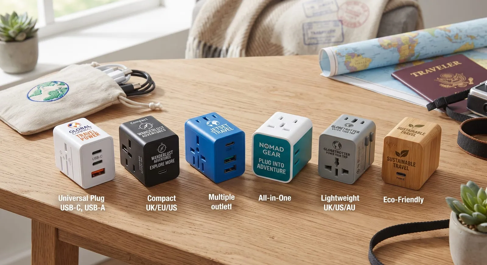 Branded travel adapters
