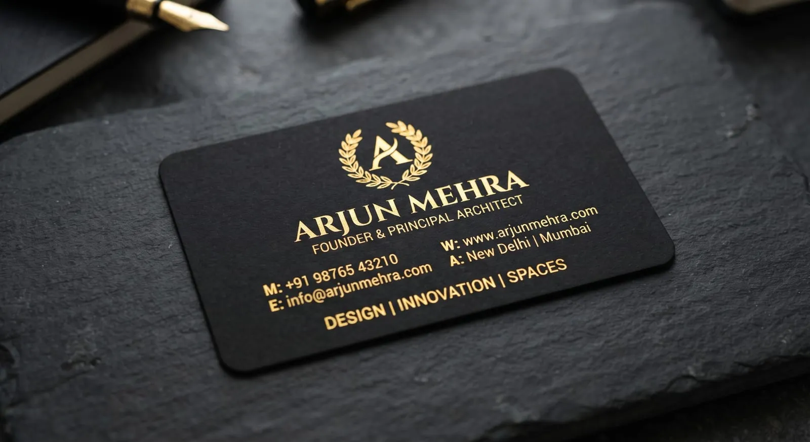 Gold foiled business cards
