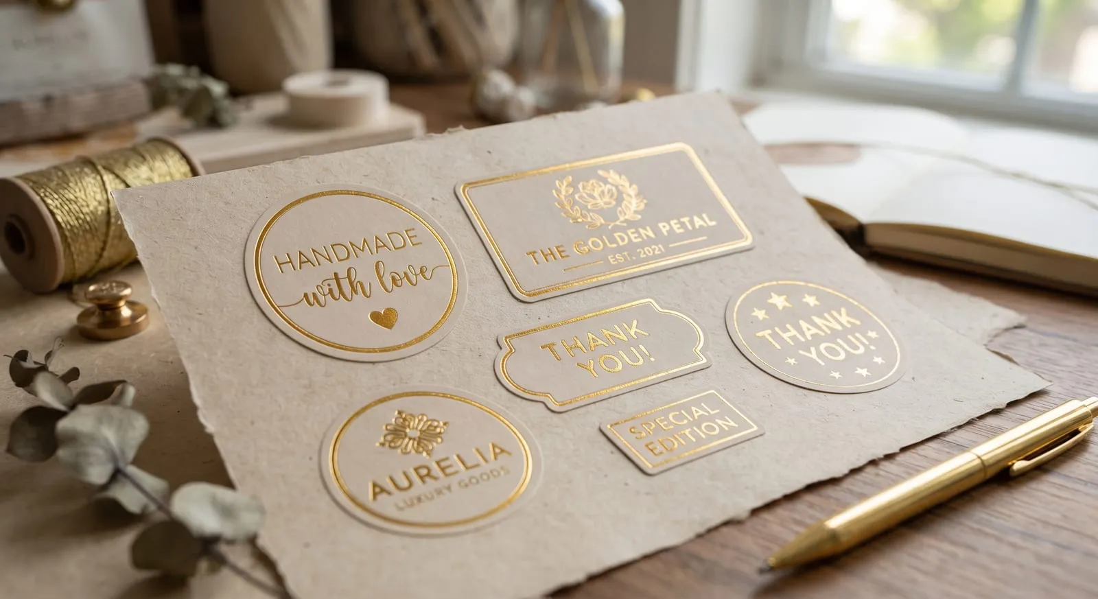 Gold foiled sticker printing