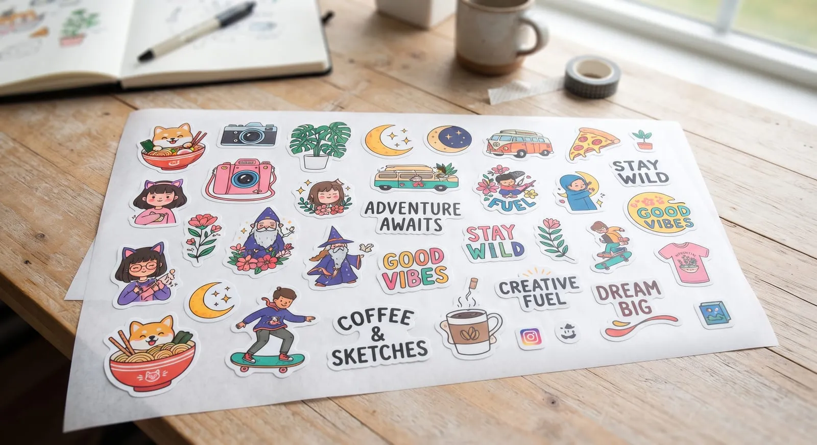 Printed die-cut stickers