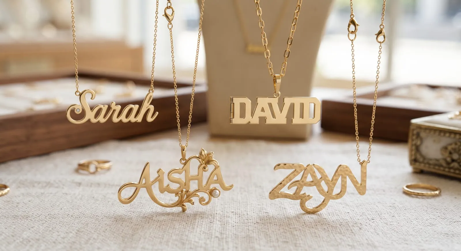 Shape-cut name lockets